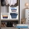 Sorbus 3 Tier Open Front Plastic Stackable Baskets Stand - for Closets, Bedrooms, Bathrooms, or Pantries